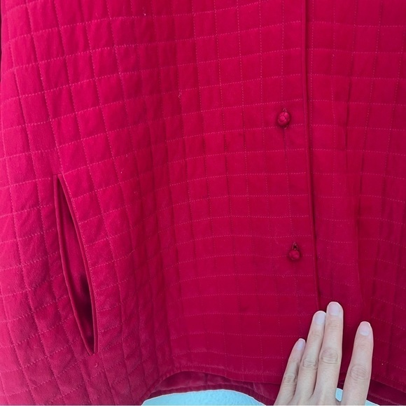 Eileen Fisher 100% Silk Quilted Relaxed Boxy Button Front Jacket Cardigan Large - Picture 6 of 11